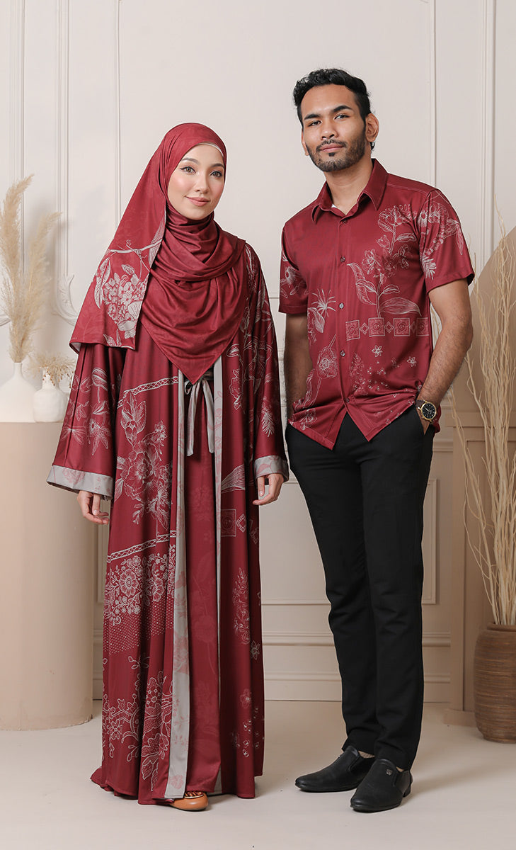 Couple Set - Abaya Modernluxe - Maroon