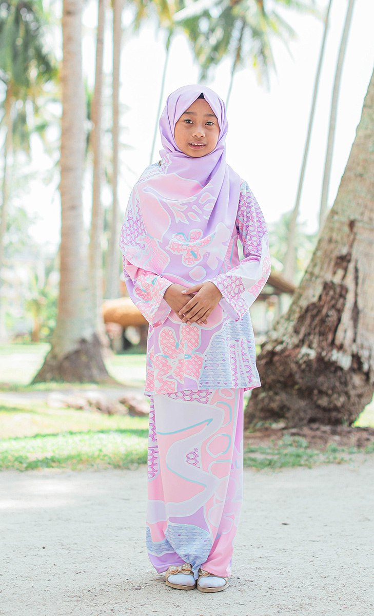 Baju Kurung Embun Kids - Pink Delima