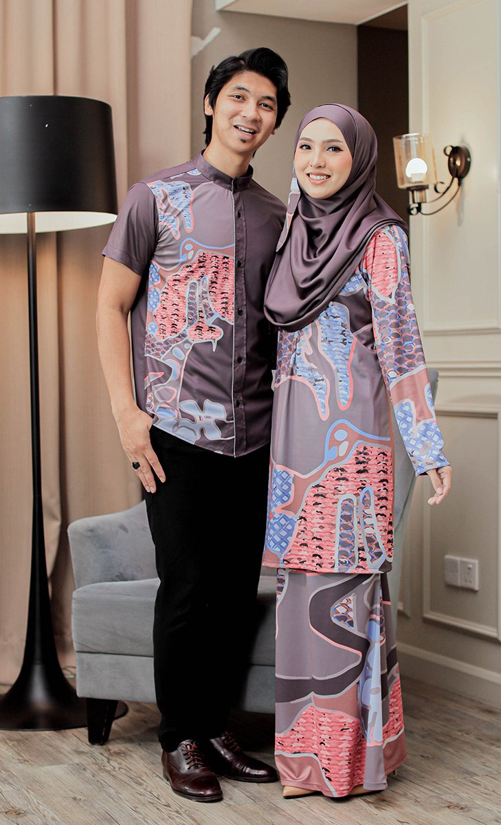 Couple Set - Kurung Embun - Tenang Biru