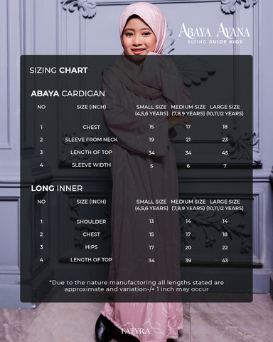 Kids Abaya Ayana - Black